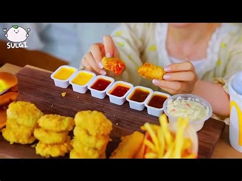 Asmr Mukbang Mac Crispy Burger Quarter Pound Cheese Burger Chicken