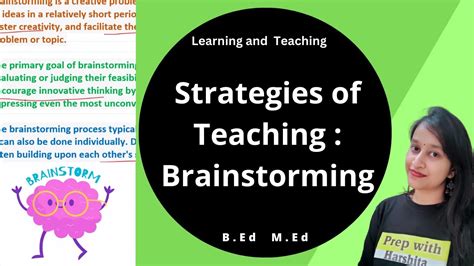 Strategies Of Teaching Brainstorming Learning And Teaching YouTube