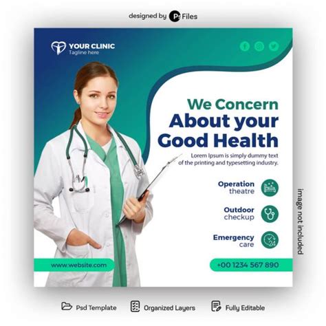 Free Health Care Hospital Social Media Post Design Template Psfiles