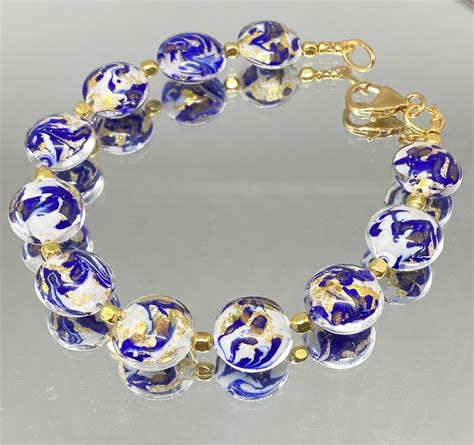 Murano Glass Bracelet Venetian Murano Glass Jewelry Beaded Etsy