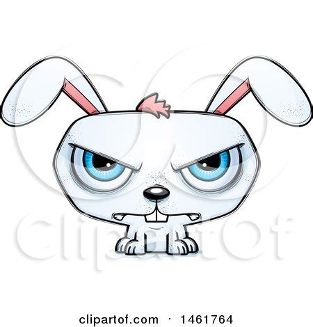 Clipart of a Cartoon Mad Evil Bunny Rabbit - Royalty Free Vector ...