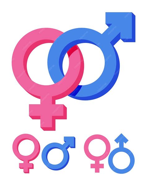 Premium Vector | Pink and blue gender symbol isolated on white