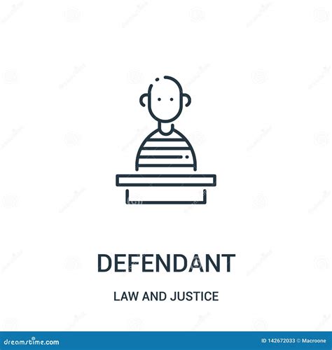 Defendant Icon Vector From Law And Justice Collection Thin Line