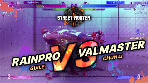 Sf Rainpro Guile Vs Valmaster Chun Li Street Fighter Youtube