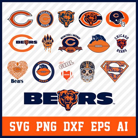 The Chicago Bears Football Team Logos Are Shown In Orange White And