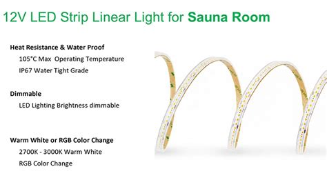 Hot Wet Steam Room Linear Lighting C Heat Proof Ip Waterproof Spa Bathroom Dimmable V Led