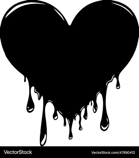 Melting heart icon image Royalty Free Vector Image