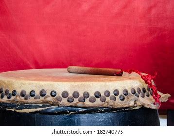 Ancient Chinese Style Wooden Drum Red Stock Photo 182740775 | Shutterstock