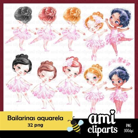 Kit Digital Bailarinas Aquarela Topo De Bolo Para Imprimir