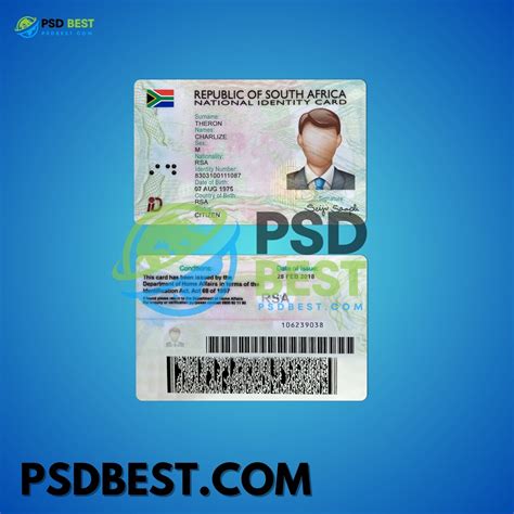 South Africa Fake ID Card Fully Editable PSD Template PSD BEST