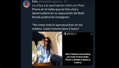 Sonia Sahar Supuesta Amante De Peso Pluma Le Responde A Nicki Nicole