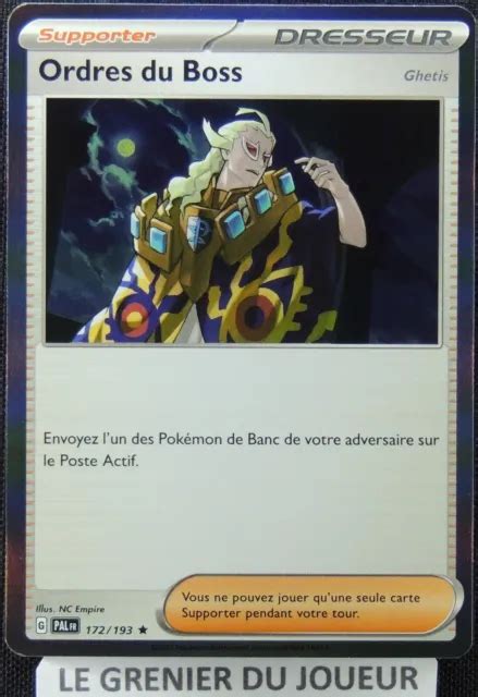 CARTE POKÉMON ORDRES du Boss 172 193 HOLO RARE ÉVOLUTION À PALDEA FR