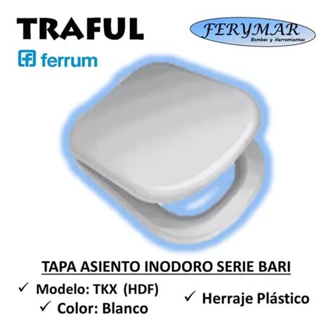 Tapa Asiento Inodoro Ferrum Traful Bari Tkx B Blanco