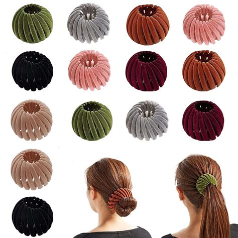 1 Pc Moda Mulheres Bun Cabelo Garra Elegante Retrátil Fivela Grampo De