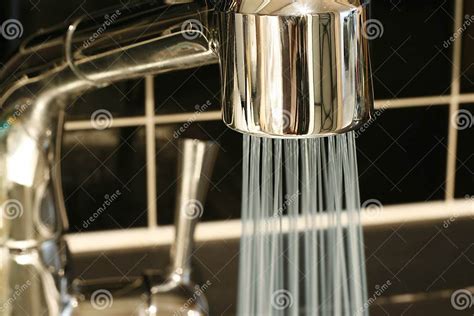 Tap With A Water Stream Stock Image Image Of Macro Metal 23894175