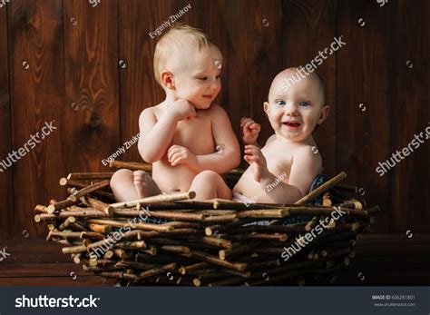Twins Girls Two Cute Naked Babies Stock Photo Shutterstock