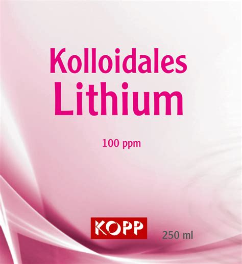 Kolloidales Lithium Konzentration Ppm Ml Mg Lithium Je