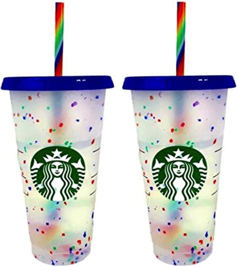 Copo Starbucks Color Changing Confetti Reutiliz Vel Canudo Listrado