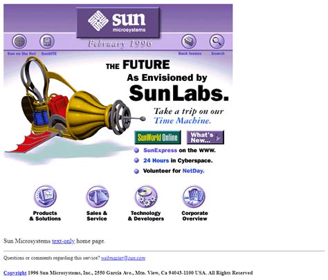 Sun Microsystems In Web Design Museum