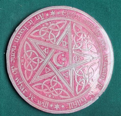 Custom Handmade Resin Wiccan Rede Altar Pentacle Disk In Any Etsy