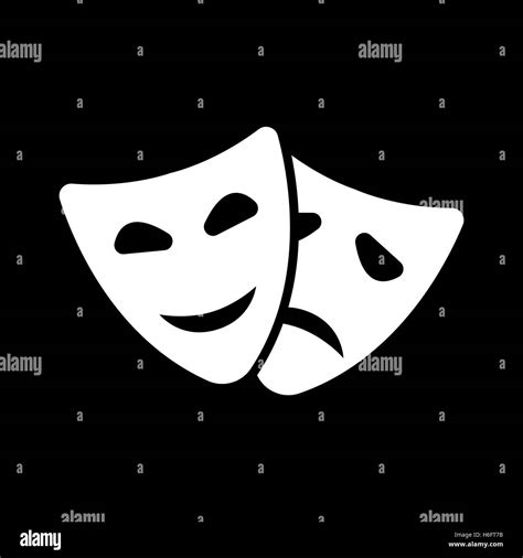 The Theater And Mask Icon Drama Comedy Tragedy Symbol Flat Vector