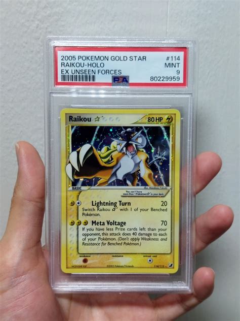 2005 Pokemon TCG EX Unseen Forces PSA Grade 9 Gold Star Raikou Hobbies