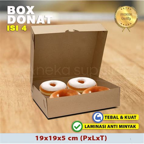 Jual Kotak Dus Box Donat Kraft Coklat Isi Pcs Shopee Indonesia