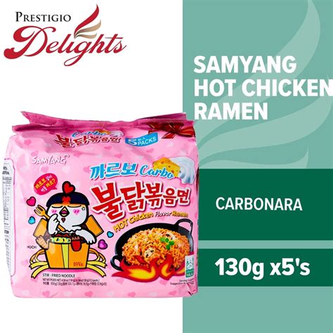 Samyang Hot Chicken Carbonara Ramen 130g X 5s Pink Shopee Malaysia