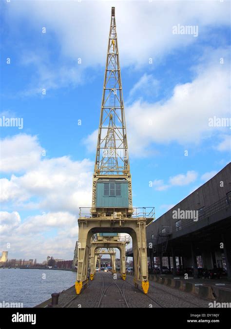 Old Port Cranes At Port Of Antwerp Pic 040 Stock Photo Alamy