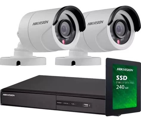 Kit Seguridad Hikvision Dvr 4 Ch 2 Camaras 2mp Ext Disco