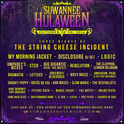 The Fourth Annual Suwannee Hulaween Initial Line Up Shakedown News