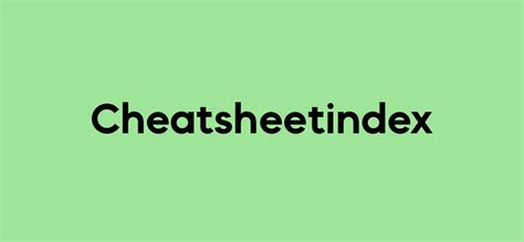 Tidyverse Cheat Sheet | Cheatsheetindex