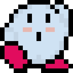 Blue kirb pixel art