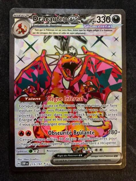 Carte PokÉmon Dracaufeu Ex Téracristal 215197 Ev03 Flammes Obsidiennes Fr Neuve Eur 4000