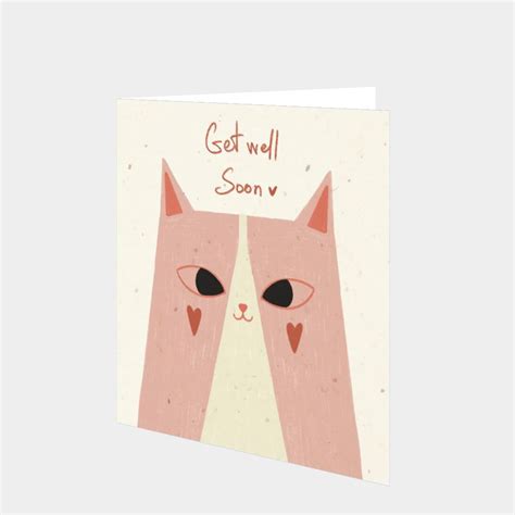 Get Well Soon Cute Cat Card Boomf