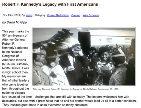 Robert F. Kennedy's Legacy with First Americans | NNI Database