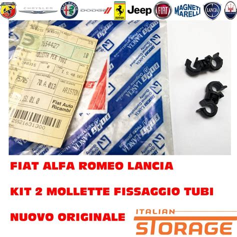 7654427 60808481 Fiat Alfa Romeo Lancia Kit 2 Mollette Fissaggio Tubi