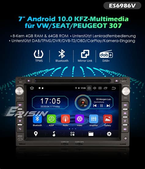 Erisin Es V Kern Android Autoradio Gps Dtv Carplay Wifi Dab Bt