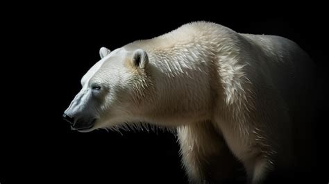 Premium Photo Polar Bear On A Black Background