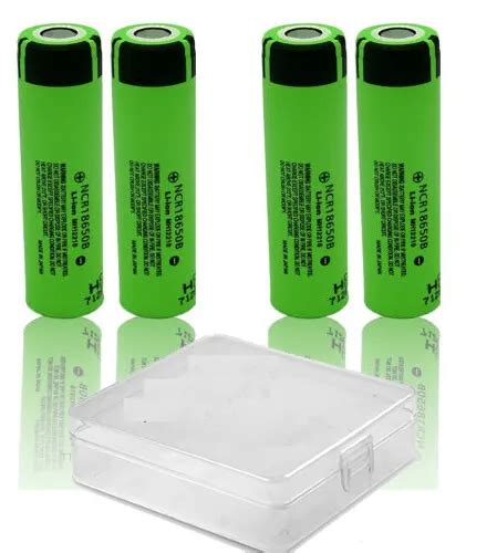 4 X PANASONIC NCR18650B Lithium Li Ion Akku 3 6 3 7V 3400mAh Ohne