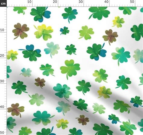 Lucky Watercolor Clover Field Spoonflower