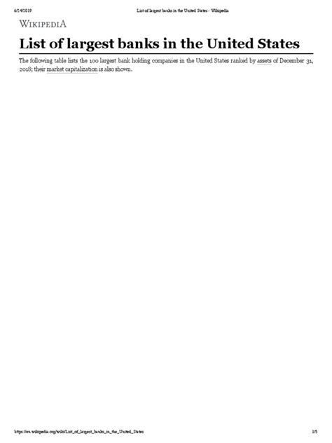 List of Largest Banks in The United States - Wikipedia | PDF | Pnc ...