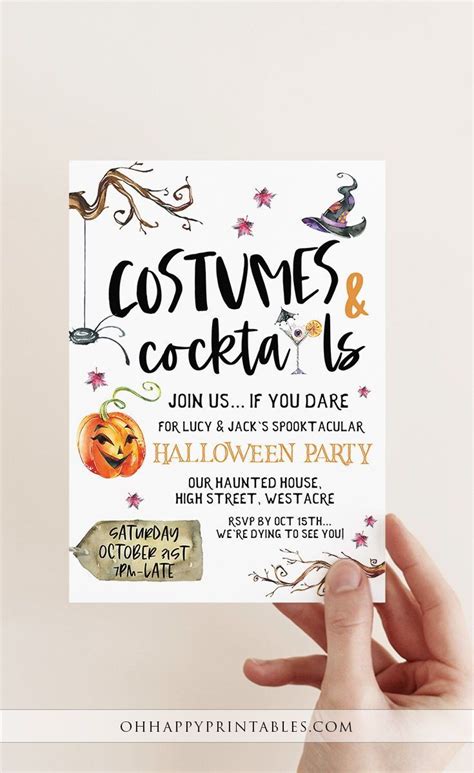 Editable Halloween Party Invitation Halloween Bash Invite Etsy Uk