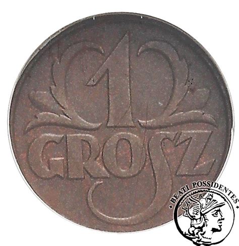 II RP 1 Grosz 1937 GCN AU 55 Archiwum Niemczyk Pl