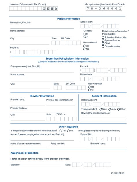 Fillable Online Bmedical Claim Formb Geha Fax Email Print Pdffiller