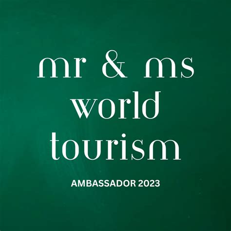 Mr & Ms World Tourism Ambassador 2023