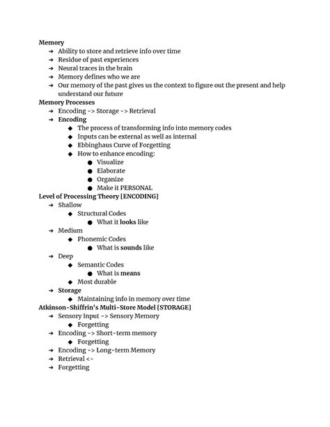 Chapter Seven Psyc Memory Ability To Store And Retrieve Info