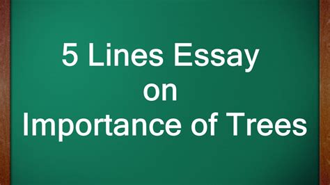 5 Lines On Importance Of Trees In English 5 Lines Essay On