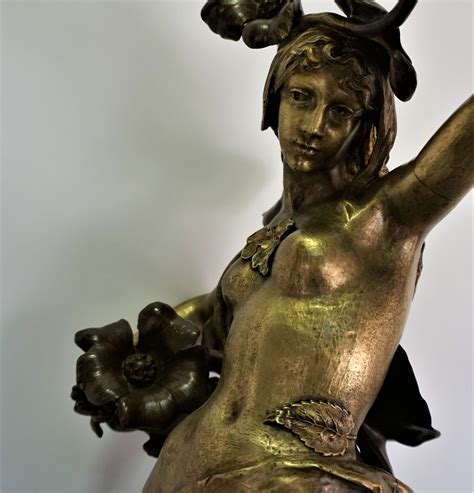 French Art Nouveau Bronze Sculpture Of Nude Woman For Sale At 1stDibs