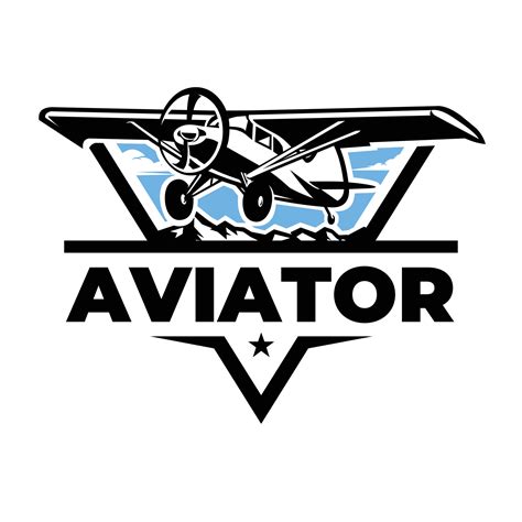 Premium Aviator Logo Emblem Small Propeller Plane Aircraft Vector